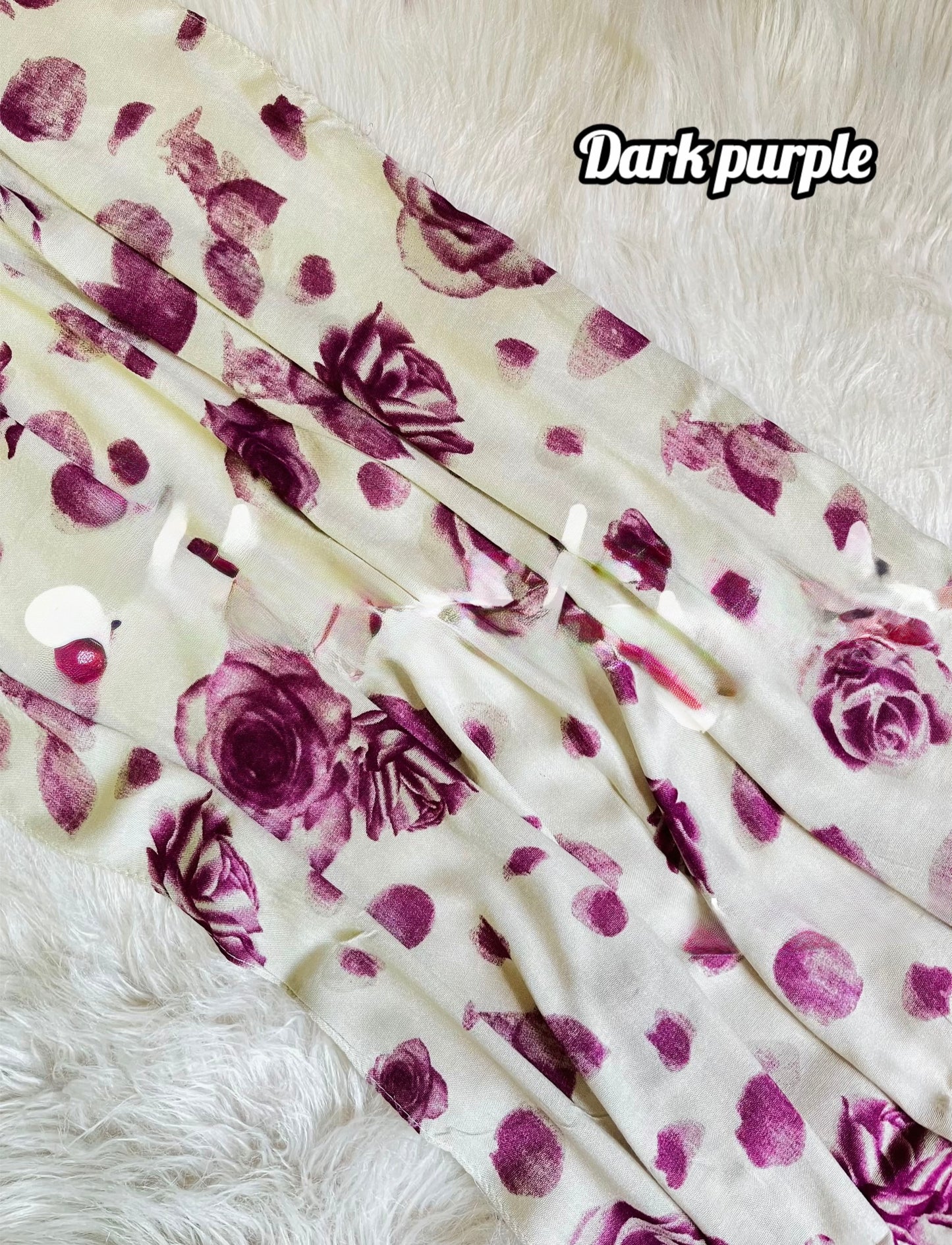Cream & Dark Purple Rose