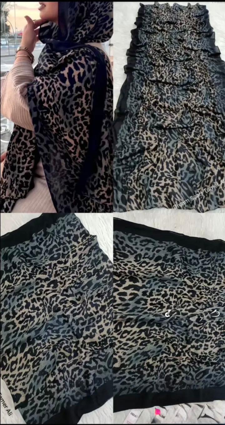 Leopard model hijab 