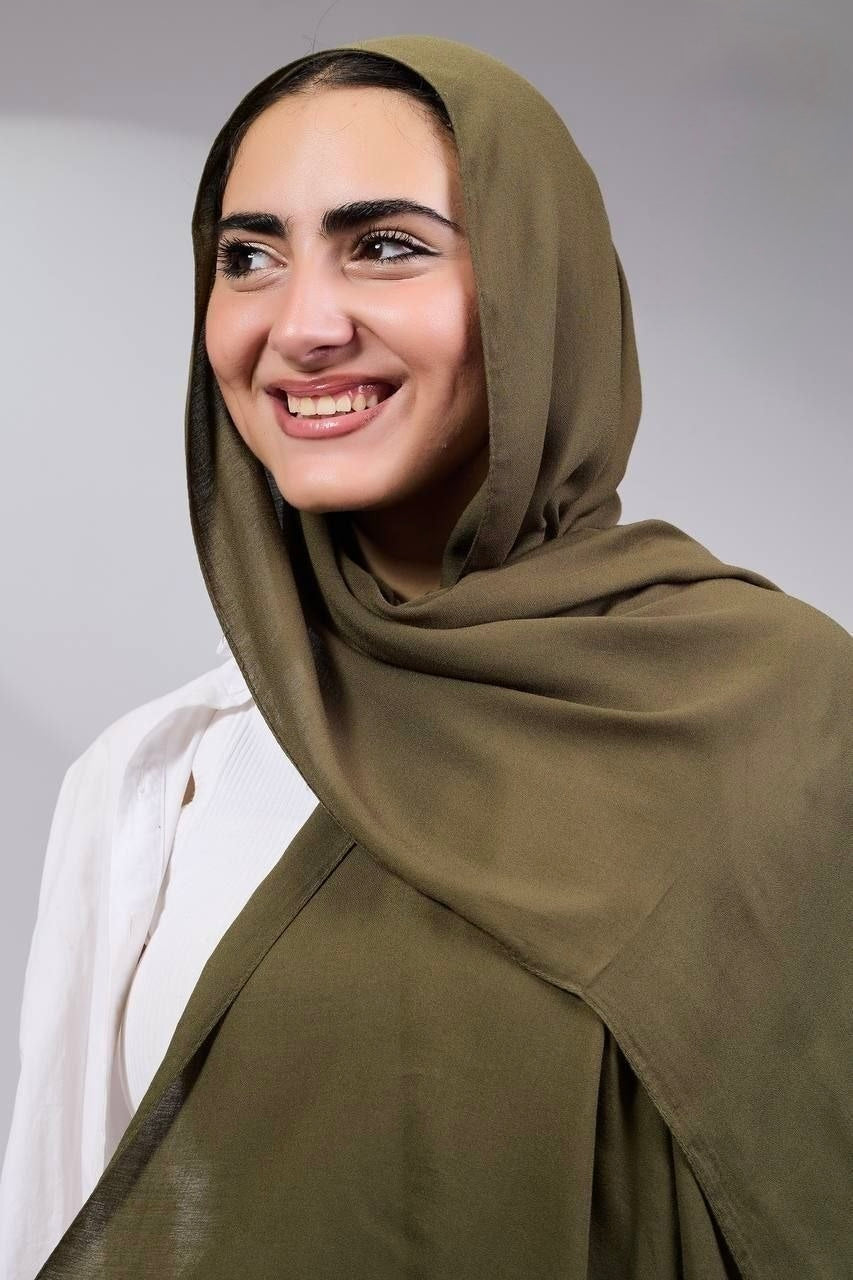 Olive green model hijab