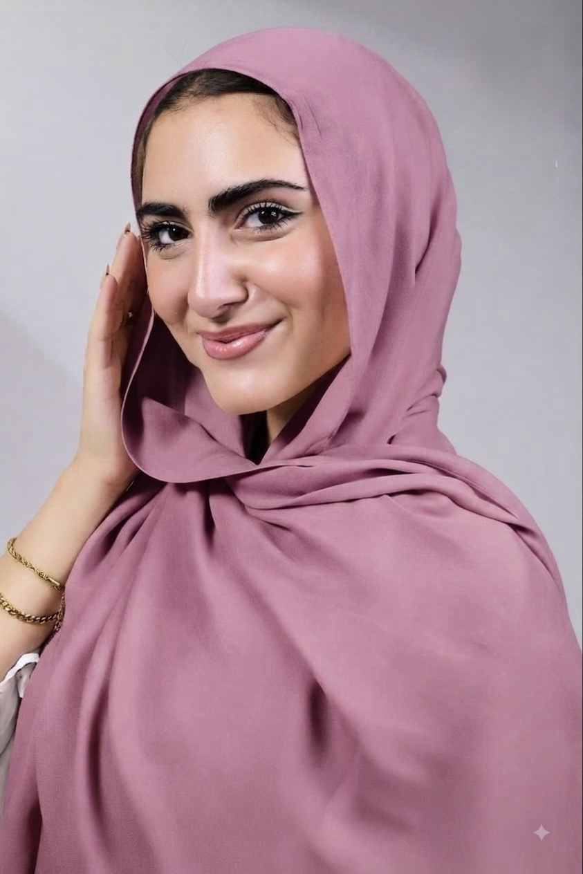 Pink purple model hijab