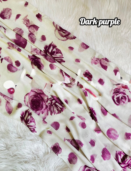 Cream & Dark Purple Rose