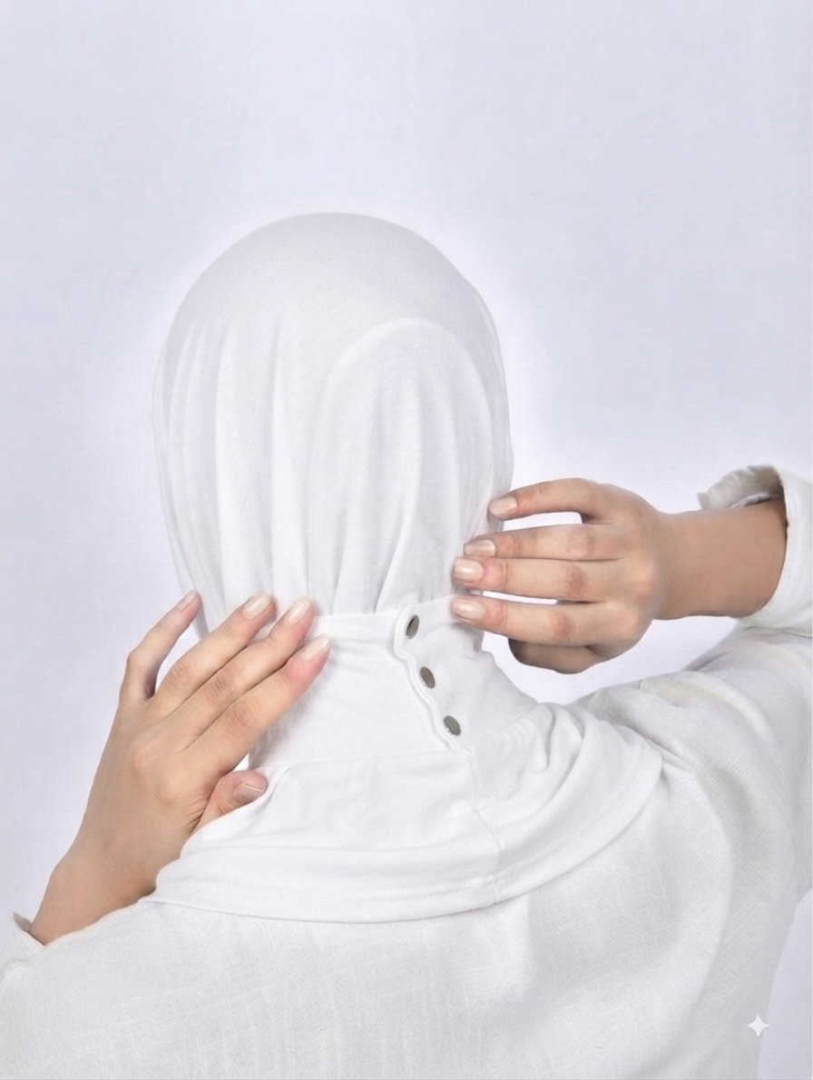 White easy wear hijab one piece