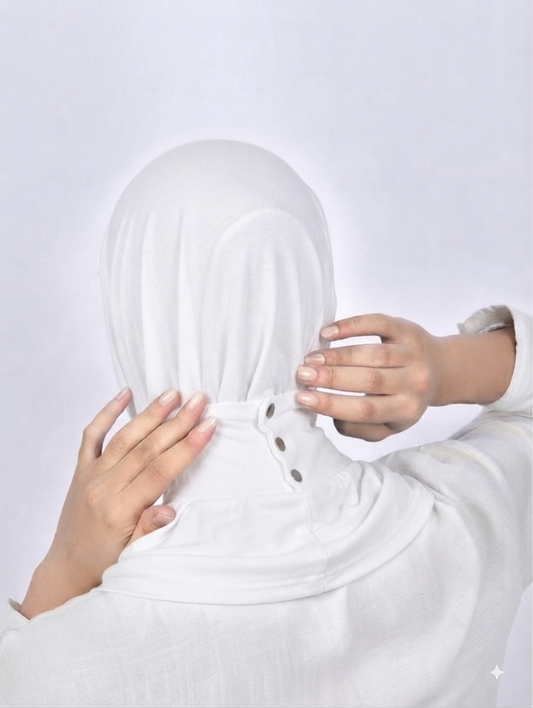 White easy wear hijab one piece