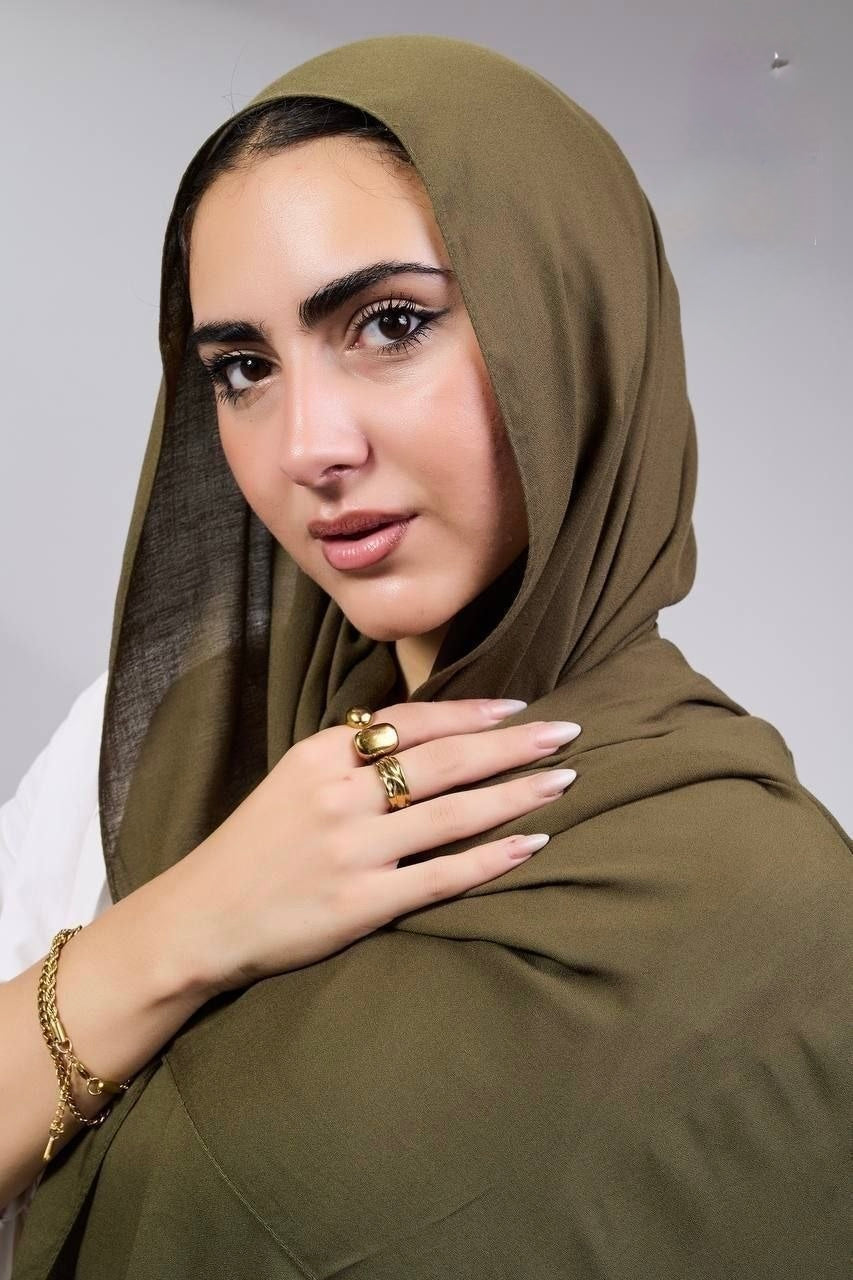 Olive green model hijab