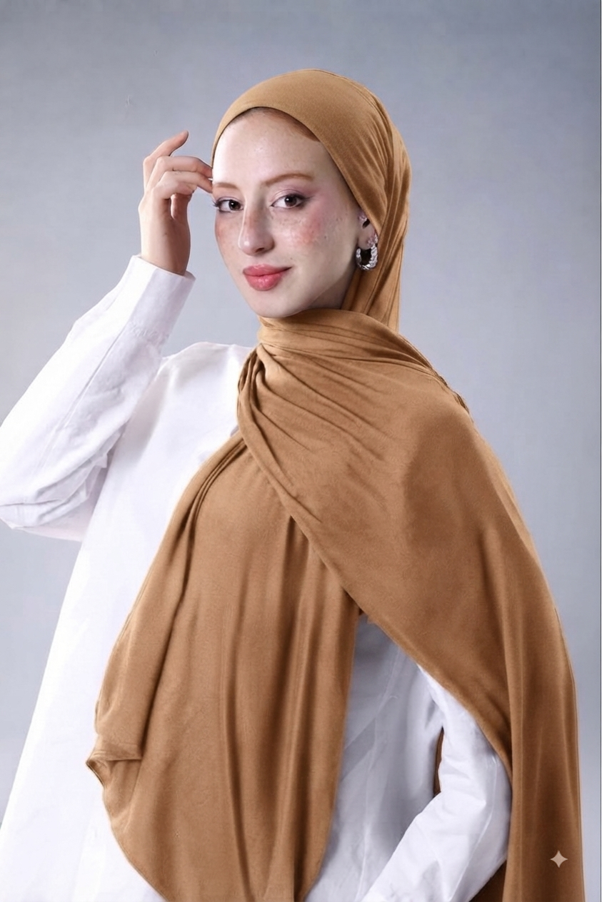 Rich Camel stretch jersey two piece