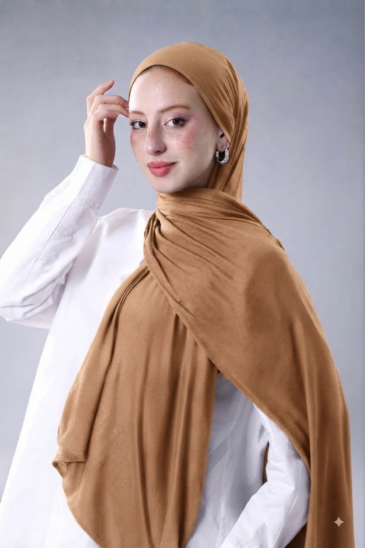 Rich Camel stretch jersey two piece