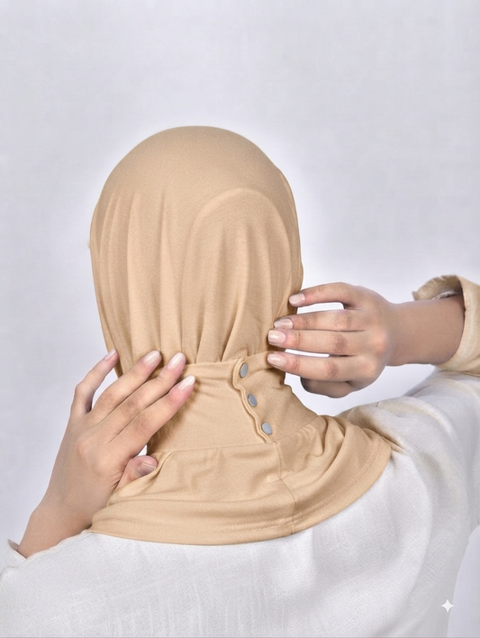 Dark Biege easy wear hijab one piece