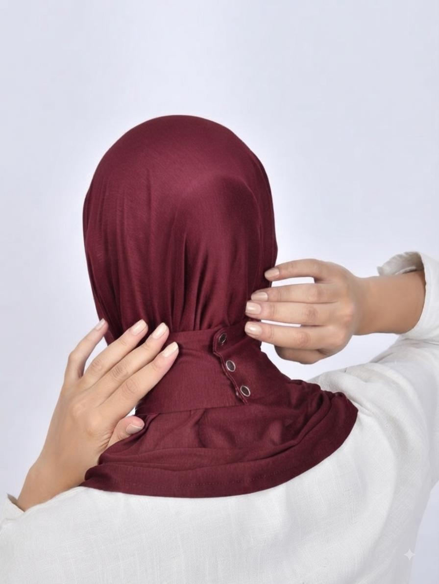 ￼ burgundy easy wear hijab one piece ￼