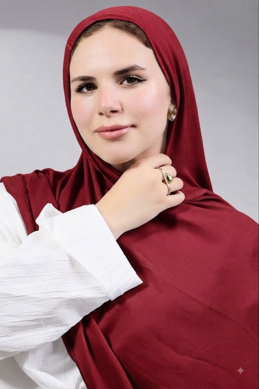 Burgundy model hijab