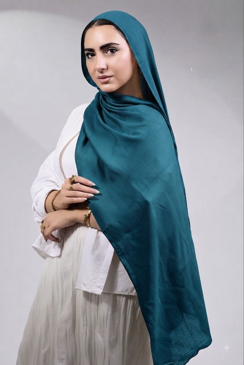 Teal model hijab