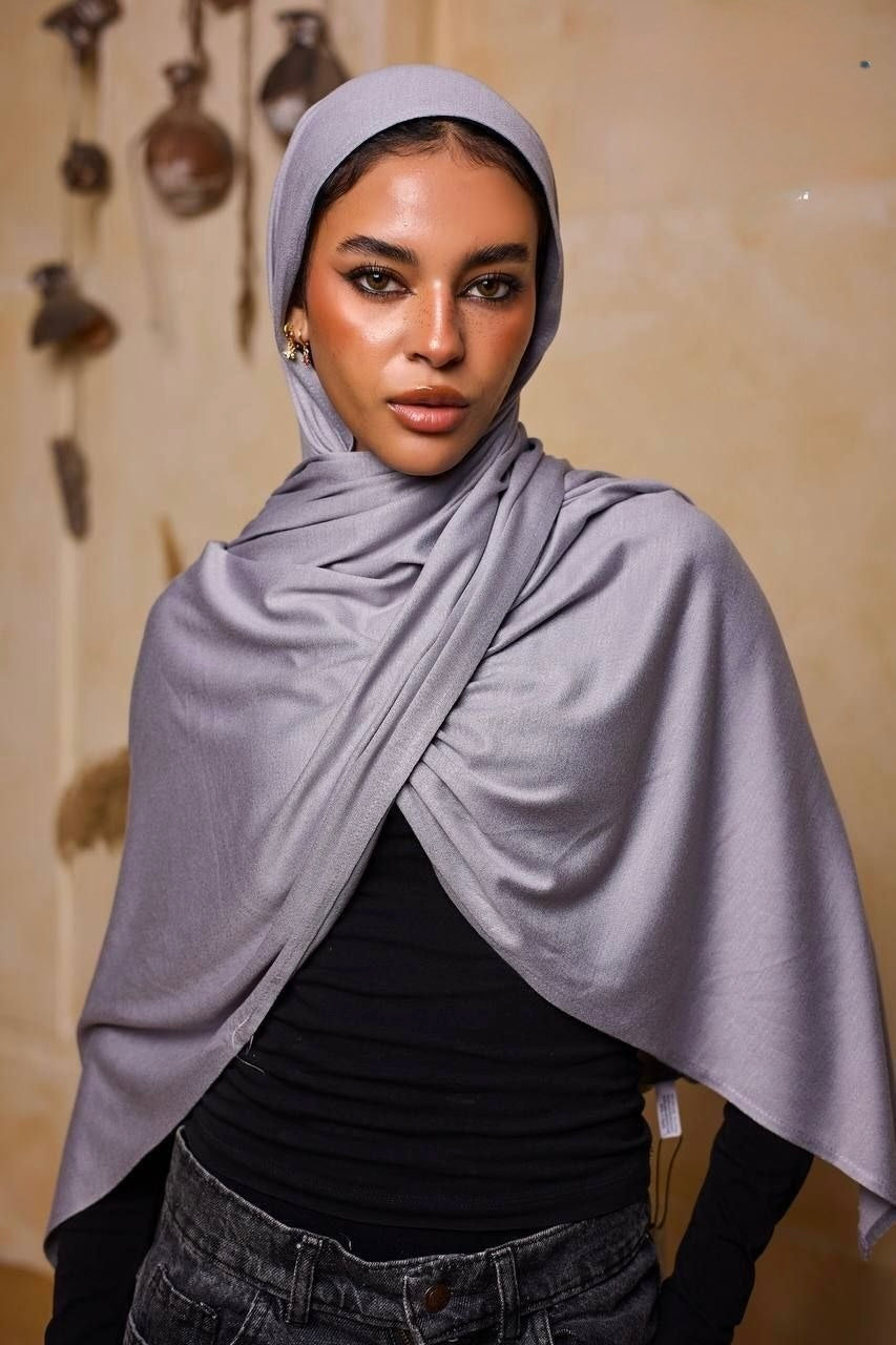 Misty Gray stretch jersey two-piece