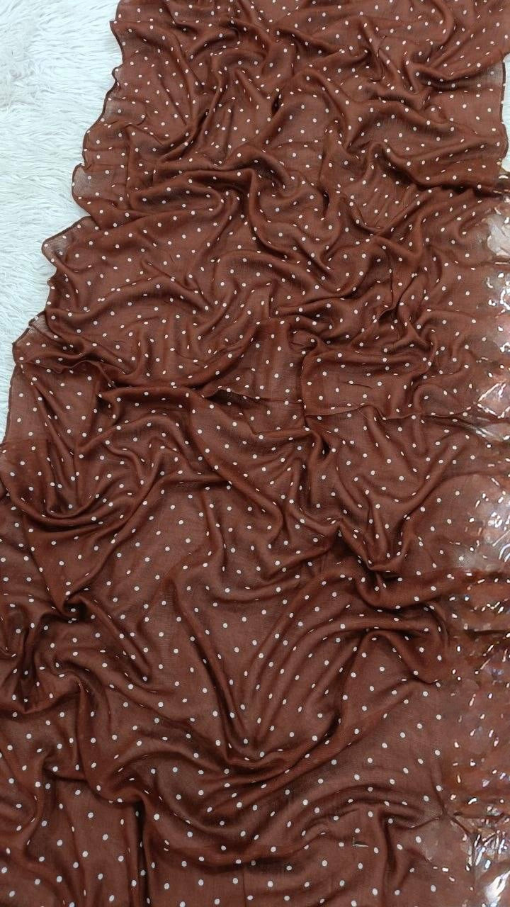 Polk dots brown