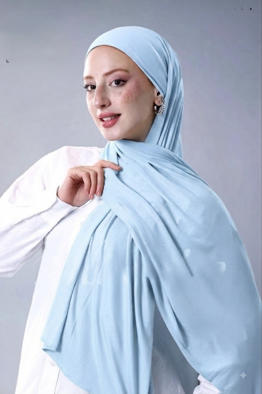 Baby Blue Soft jersey stretch two-piece
