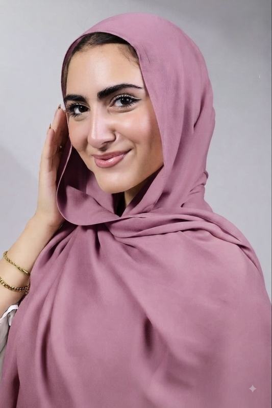 Pink purple model hijab