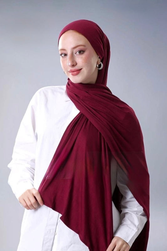 2 pieces jersey stretch hijab